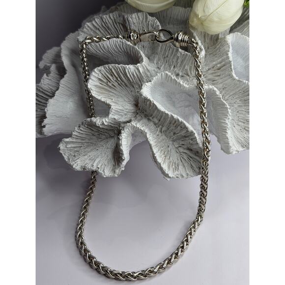 Vintage 925 Sterling Silver Chain Necklace Length 18 in - Picture 3 of 10